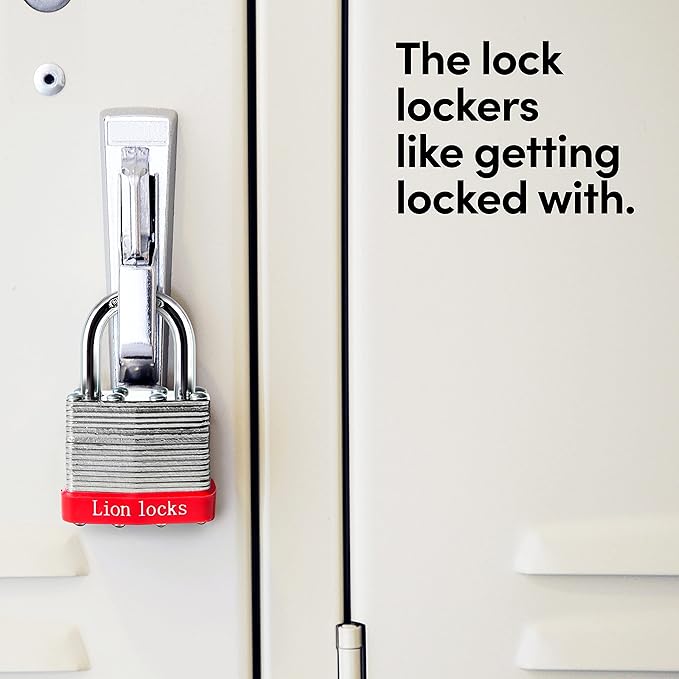 Lion Locks 24 Keyed-Alike Padlocks w/ 1.25” Shackle, 48 Keys, Hardened Steel Case, Brass Cylinder (24-Pack) - for Hasp Latch, Sheds, Fences, Storage Locker, School, Gym