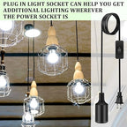 10 Pack Hanging Light Cord Pendant Light Cord with Switch Light Socket Extension Light Bulb Socket Cable Lamp Kit for E26 E27 Lamp Socket Lantern (Black, 15 Feet)