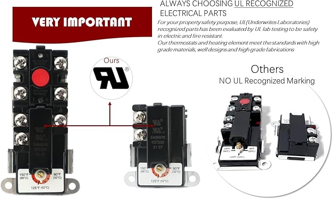 EWH-03 Electric Water Heater Tune-Up Kit with Element Wrench, Includes Upper & Lower Heater Thermostat, 2x Heater Elements - 4500W 240V (3500W@208V), 1 x Element Wrench, Water Heater Replacement Parts