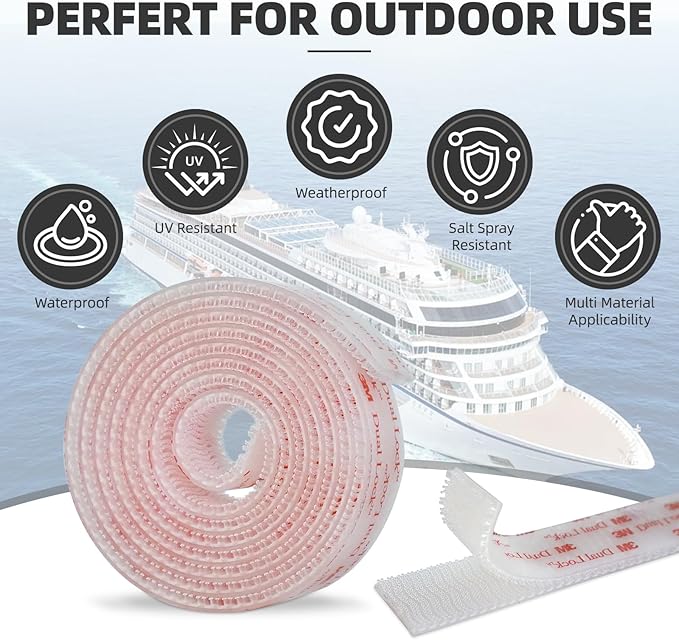 3M Dual Lock SJ3560 1"×6ft Clear 1 Pack Reclosable Fastener Mounting Tape Interlocking Mushroom Shaped Strong Adhesive Hook Lock Sticky Tape for Indoor and Outdoor