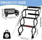 3 Steps Wall Mounted Attic Ladder, Indoor Attic Stairs Pull Down System, Metal Telescoping Step Ladders, Anti-slip Retractable Folding Stair, Loft Extension Steps Staircase for Garages(black, 3 Steps)