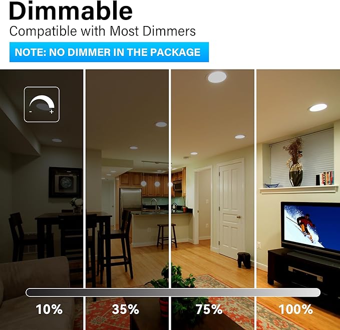 LED Flood Light Bulb Indoor, Dimmable BR30 Recessed Can Light Bulbs, 65 Watt Equivalent Efficient 9W, Daylight White 5000K, E26 Standard Base, 800 LM 15000 Hour Lifetime, for Ceiling, Kitchen, 6 Pack