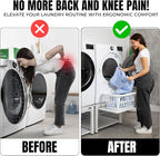 Washer and Dryer Pedestals with Pullout-Shelf - 24" W, 18" H, White Steel Universal Fit with Major Brands | Laundry Pedestal with Drain Pan & Hose | Washer Stand for Back Pain Relief, 800 lbs Capacity