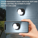 Modern Outdoor Wall Sconces - 2 Pack Minimalist Style Waterproof Wall Mount Lights - 6500K Black Cold Lights - Circular Aluminum