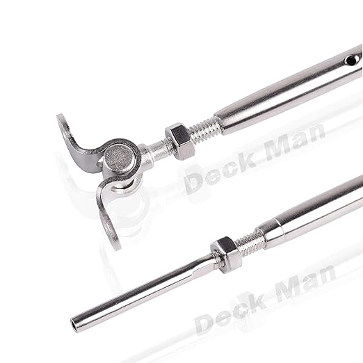 T316-Stainless Steel Adjustable Angle 1/8" Cable Railing Kit/Hardware for Wood Post，Marine Grade (6 Pack)