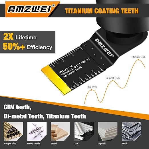 100Pcs Oscillating Tool Blades, Professional Universal Oscillating Saw Blades Wood Metal Cutting, Multitool Blades Compatible with Dewalt, Milwaukee, Dremel, Ryobi, Bosch