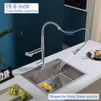 MENATT Commercial 3 in 1 Kitchen Faucet with Drinking Water Faucet, Pull-Down Single Handle Filter Kitchen Sink Tap for Water Filtration System, Brushed Nickel(Without Water Filtration Device)