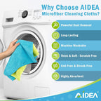 AIDEA Microfiber Cleaning Cloth-24PK, Soft Microfiber Towels for Cars, Absorbent Cleaning Rags, Lint-Free Streak-Free Wash Cloths for House, Kitchen, Window(12in.x12in)