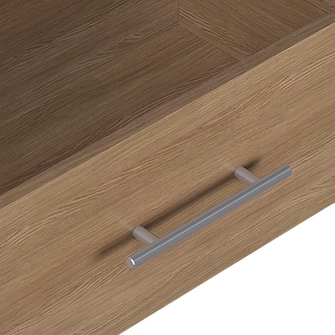 Modular Closet System, 52" Wide Closet Organizer System with Tower and Drawers, Wood Tower Closet Storage for Walk In Closets, Wall Mounted Wardrobe Organizer Kit System, Bedroom, Wood