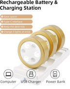 EZVALO Picture Lights for Wall with Charging Station, Rechargeable Battery Magnetic Poster Lights with 3 Color Temps & 12 RGB, Remote Dimmable Timer Light, Wall Decor Light for Art Display (6 Pack)