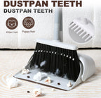 54" Long Handled Broom and Dustpan Set - Perfect Dust Pan and Brush Combo for Efficient Cleaning, Brown and White