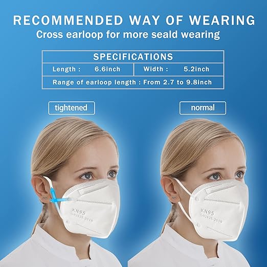 Hotodeal KN95 Face Mask 40 PCs, White, 5 Layers Cup Dust Mask, for Men, Women, Healthcare Worker, Essential Workers