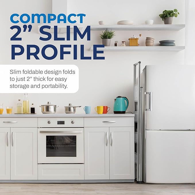 Step Ladder 4 Step Folding, Decorative - Beautiful Gray Wood & Silver Aluminum, Ultra Slim Profile, Anti Slip Steps, Sturdy-Portable for Home, Office, Kitchen, Photography Use,by SORFEY