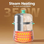 Hard Boiled Egg Cooker - CACHOO 14-Egg Rapid Stainless Steel Egg Boiler with 30-Min Timer & Auto Shut Off, Compact Electric Vegetable Steamer for Cooking, Dishwasher Safe, Aqua