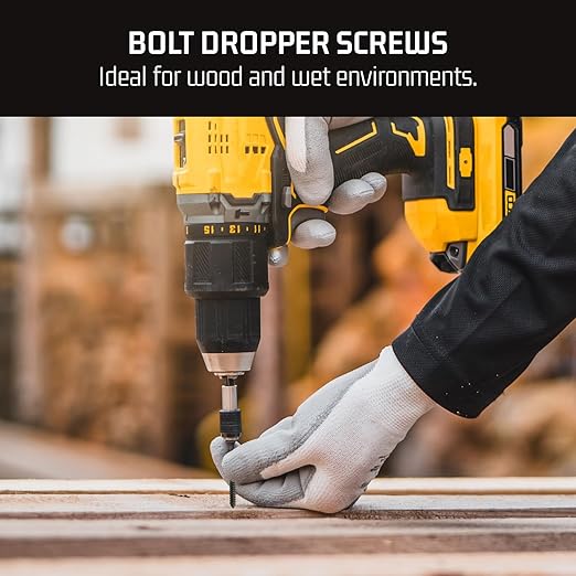 Bolt Dropper #8 x 1-1/4-Inch Black Screws, Pack of 25 - Xylan Coated Stainless Steel Flat Head Phillips Wood Screws - Corrosion Resistant for Wood, Drywall Applications, and Outdoor Projects