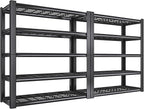 REIBII 3010LBS Storage Shelves 72" H Garage Shelving Heavy Duty Metal Shelving 5 Tier Adjustable Metal Shelves for Storage for Kitchen Pantry Warehouse Basement 72" H x 35.5" W x 16" D, 2 Pack