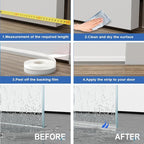 Weather Stripping Door Seal Strip for Gaps, Silicone Draft Stopper Adhesive Tape for Sliding Doors, Windows, Shower Glass, Soundproof Seal for Home Insulation, 32.8ft Roll White