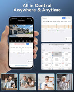 [Dual Lens WiFi6 & 10X Hybrid Zoom] Wireless Security Camera System Outdoor, Auto Tracking 2K+2K 4PCS PTZ Camera for Home Security 10CH Expandable 4K DVR CCTV Security Camera System