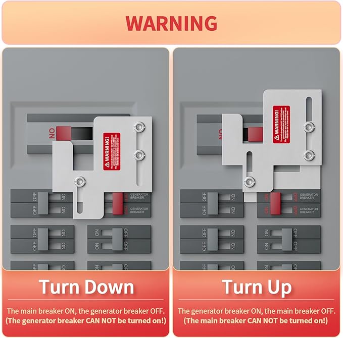 Marsflex Generator Interlock Kit for Eaton Cutler Hammer BR Series 150 and 200 Amp Breaker Panels, 1 1/4-1 7/16 Inches Spacing Between Main and Generator Breaker, Professional & Safe Interlock Kit
