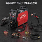 ARCCAPTAIN iControl MIG205 Pro MIG Welder 205A 120V 240V Gas MIG/Gasless Flux MIG/MMA Stick/Lift TIG/Spot Welding/Spool Gun Aluminum Welding Machine, 6 in 1 Professional Welder Machine, APP Control