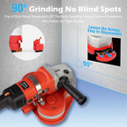 Electric Diamond Polisher Machine with Extendable Handle & Vacuum Port, 6-Speed Concrete Grinder for Dustless Floor and Wall Grinding, Epoxy, Paint, Stone, Cement, and Metal Surface Removal