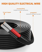 18 Gauge Wire, 18 AWG 2 Conductor Electrical Wire, Flexible/Oxygen-Free Tinned Copper/Stranded PVC 18/2 Cord for Automotive, Marine, LED Strips, Solar, RV, Lighting (100FT)