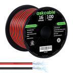16 Gauge Wire, 16 AWG Electrical Wire Cable, 2 Conductors Red Black Wire, Copper Clad Aluminum(CCA) Flexible PVC Extension Cord for Speaker, Hookup LED Strips, Automotive 12V/24V DC (100FT)