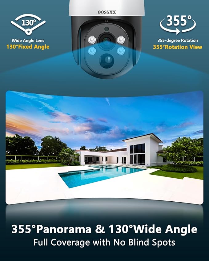 4K PT PoE Outdoor Wired Security Camera System Home Wired Cameras Video Surveillance