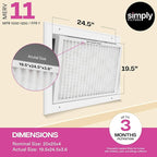 Simply 20x25x4 Air Filter, MERV 11, MPR 1000, 1 Pack, Furnace Air Filter for HVAC (Actual Size:19.5"x24.5"x3.63") DUST, Pet, & Allergy Control