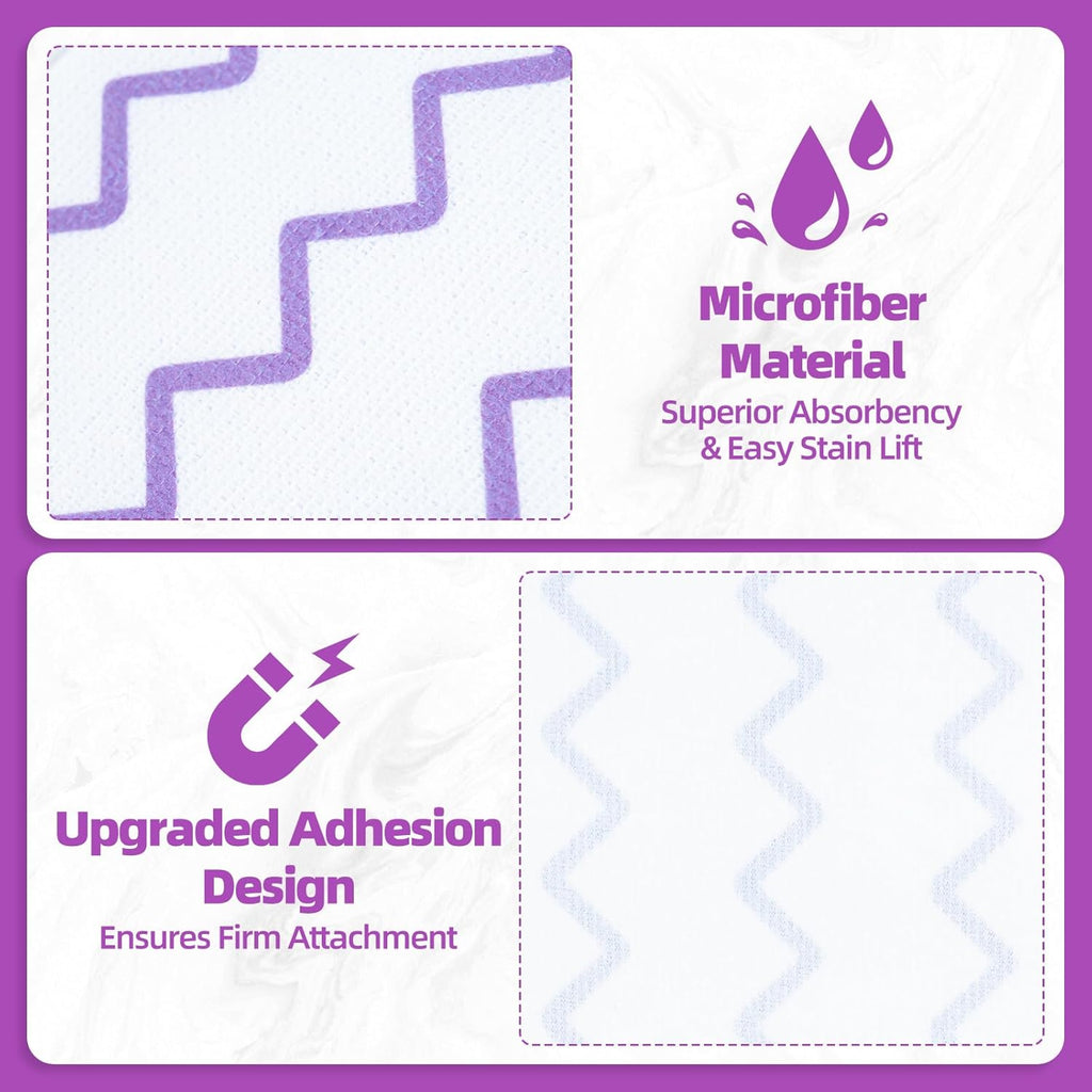 50 Count Microfiber Mop Pads Compatible with Swiffer Powermop, Disposable or Reusable Replacement Pads for Wet & Dry Use, PowerMop Refills for Multi-Surface Floor Cleaning