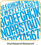 10 Sheets 780 Pcs Vinyl Letter & Number Stickers - Waterproof, Self-Adhesive Alphabet for Mailbox, Door, Window, Cars, Boats, Address(Blue, 1in & 2in)