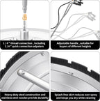 20" Pressure Washer Surface Cleaner Plus with 5 Nozzles Water Broom, Stainless Steel Surface Cleaner for Pressure Washer, Dual Handle Power Washer Surface Cleaner for Concrete Driveway, 4000 PSI