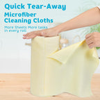 Matthew Microfiber Cleaning Cloth Roll 72Pack (12" x 12") Reusable Paper Towels&Washable Tear Away Towels,Ultra Water Absorbent Lint&Streak Free Cleaning Rags for Glass,Dishwash,Bathroom,Cars-Yellow