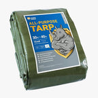 GUARD SHIELD Heavy Duty Tarp 30x40 Feet Green Multi Purpose Thick Waterproof Poly Tarp Cover 10mil