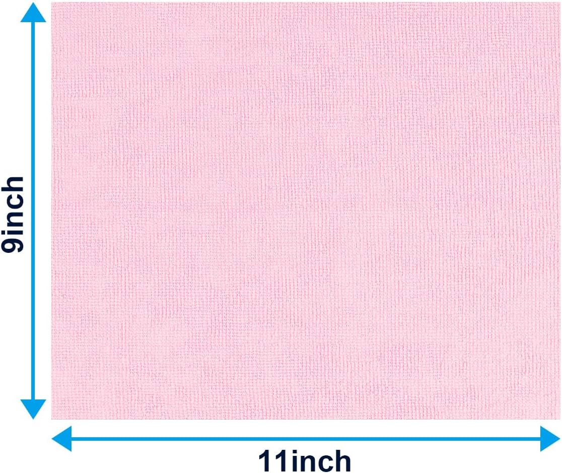 GLIMGLINT Microfiber Cleaning Cloth, 100 Pack Shop Towels, Lint-Free, Ultra Absorbent Reusable or Disposable Microfiber Cloths for Kitchen, Car, Cleaning Rags, 11" x 9", Red