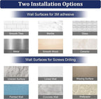 Brushed Gold Toilet Paper Holder, Adhesive or Screw Toilet Roll Holder Wall Mount, SUS304 Stainless Steel Double Post Pivoting Toilet Roll Holder for Bathroom, Kitchen, Washroom