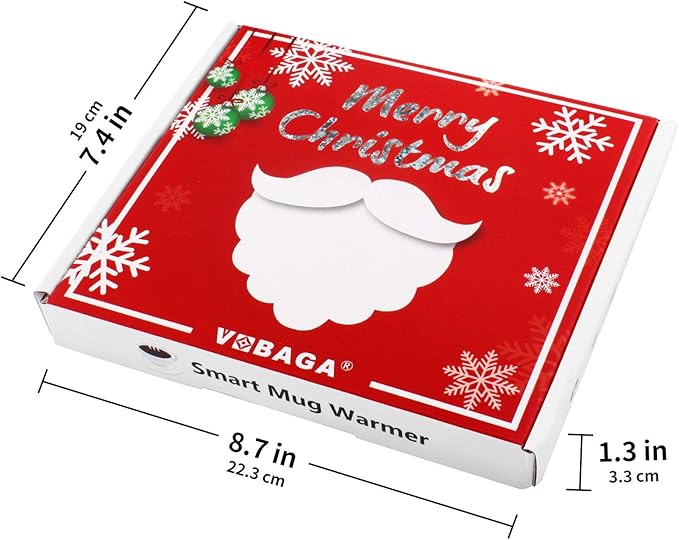 VOBAGA Coffee Mug Warmer&Cup Warmer for Office Desk Use Gift, Electric Beverage Warmer with Three Temperature Settings, Coffee Warmer for Cocoa Tea Milk with Auto Shut Off(NO Cup) (X-MAS Package)