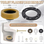Toilet Repair Kit with Extra Thick Wax Ring,Toilet Flange Repair Kit Include Mounting Hardware Fits 3-inch or 4-inch Waste Lines for Toilets Install and Leaking Toilet Wax Ring Replacement