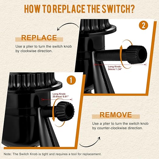 UL Listed E26 Light Socket Replacement with 3-Position Knob Switch for Brigtness Setting, 2 Lamp Shade Rings and Other Lamp Repair Parts, Compatible with Table Lamp, Floor Lamp,Light Fixture,Black(1)