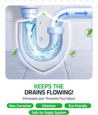 PEQUA INDUSTRIES Main Line Cleaner - Heavy-Duty Main Drain Opener for Drain Pipes, Sewer Lines and Septic Tanks, Dissolves Hairs and Organic Matter, Safe for All Septic Systems (1 Gallon (Pack of 1))