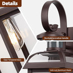 Motion Sensor Outdoor Lights Dusk to Dawn Bronze 2-Pack, 16 Inch Aluminum Anti-Rust Exterior Light Fixtures Large Front Door Porch Lights Brown Outdoor Sconces Wall Mounted House Lights