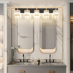 Aipsun Modern Vanity Light Bathroom Lighting Fixtures 5 Light Crystal Bathroom Vanity Light Fixtures (Exclude Bulb)