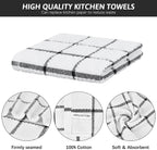 Nialnant Cotton Terry Dish Cloths,Super Soft Dish Towels for Kitchen,Absorbent Dish Rags for Cleaning,12x12 Inches,Black