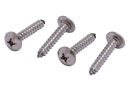 No. 12 x 1-1/4" Stainless Truss Head Phillips Wood Screw, (25 pc), 18-8 (304) Stainless Steel Sheet Metal Screws, Type A Point, Plain Finish by Bolt Dropper