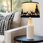 Lamp Shades Set of 2 - Drum Lampshades 11.4" x 12.9" x 9.8" Inches, Fabric Medium Replacement Lampshades for Table Lamp, Floor Lamp, Assembly Required, Spider,Linen