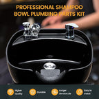 Salon Shampoo Bowl Faucet Vacuum Breaker Kit Spa Beauty Salon Shampoo Bowl Sink Hair Salon Bath Accessories Bathroom Hot Cold Faucet Spray Hose Replacement Set for Backwash Barber Chair