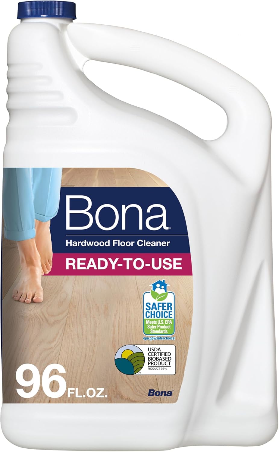 Bona Hardwood Floor Cleaner Refill - 96 fl oz - Unscented - Refill Spray Mops and Spray Bottles - Residue-Free Floor Cleaning Solution for Wood Floors