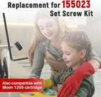 10-Pack 155023 Screw Kit Replacement for Moen | Carbon Steel Set Screw Kit | Includes Wrench for Kitchen Faucet Handle Repair & Faucet Replacement Parts