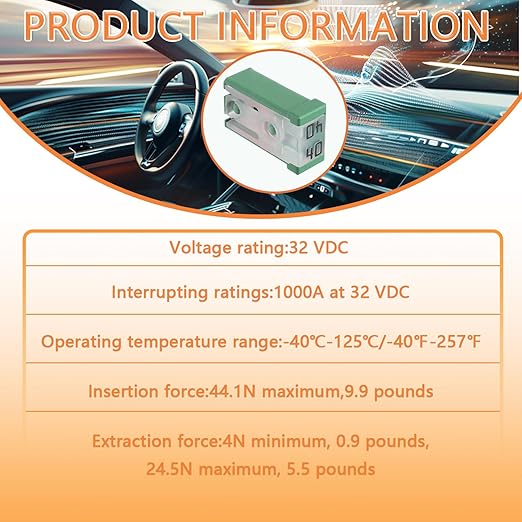 40A 32V Mini Slotted Automotive MCASE Shaped Cartridge Fuse Kit(Pack of 10pcs,40A)