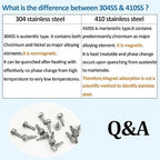 QSJ 300PCS #8 x 1/2'' Sheet Metal Screws 410 Stainless Steel Hex Washer Head Fast Self Tapping Screws with Screwdriver Bit Silver